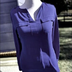 NWT Lord & Taylor Navy Blouse